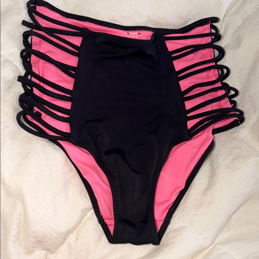 Victoria’s Secret /Pink swim, bikini, bottoms.Black and Pink
